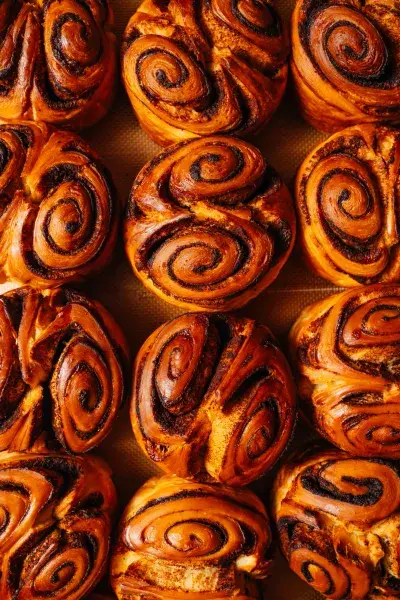 Cinnamon buns fresh from the oven